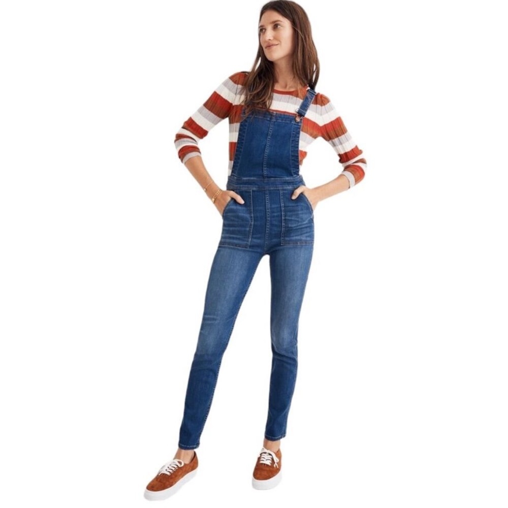 Madewell Skinny Overalls in Santiago Wash, Size XL EUC